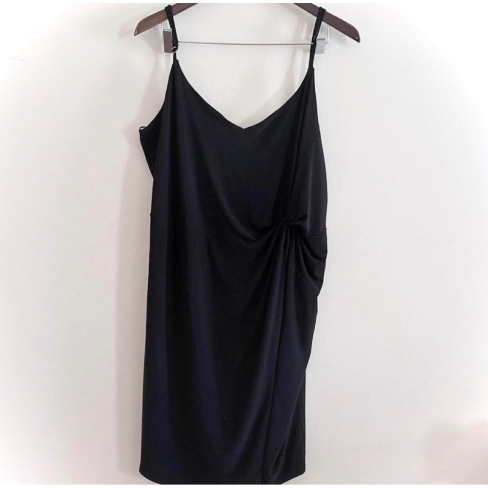 Forever 21+ Black Side Knot Draped Mini Slip Dress Plus Size 2X New